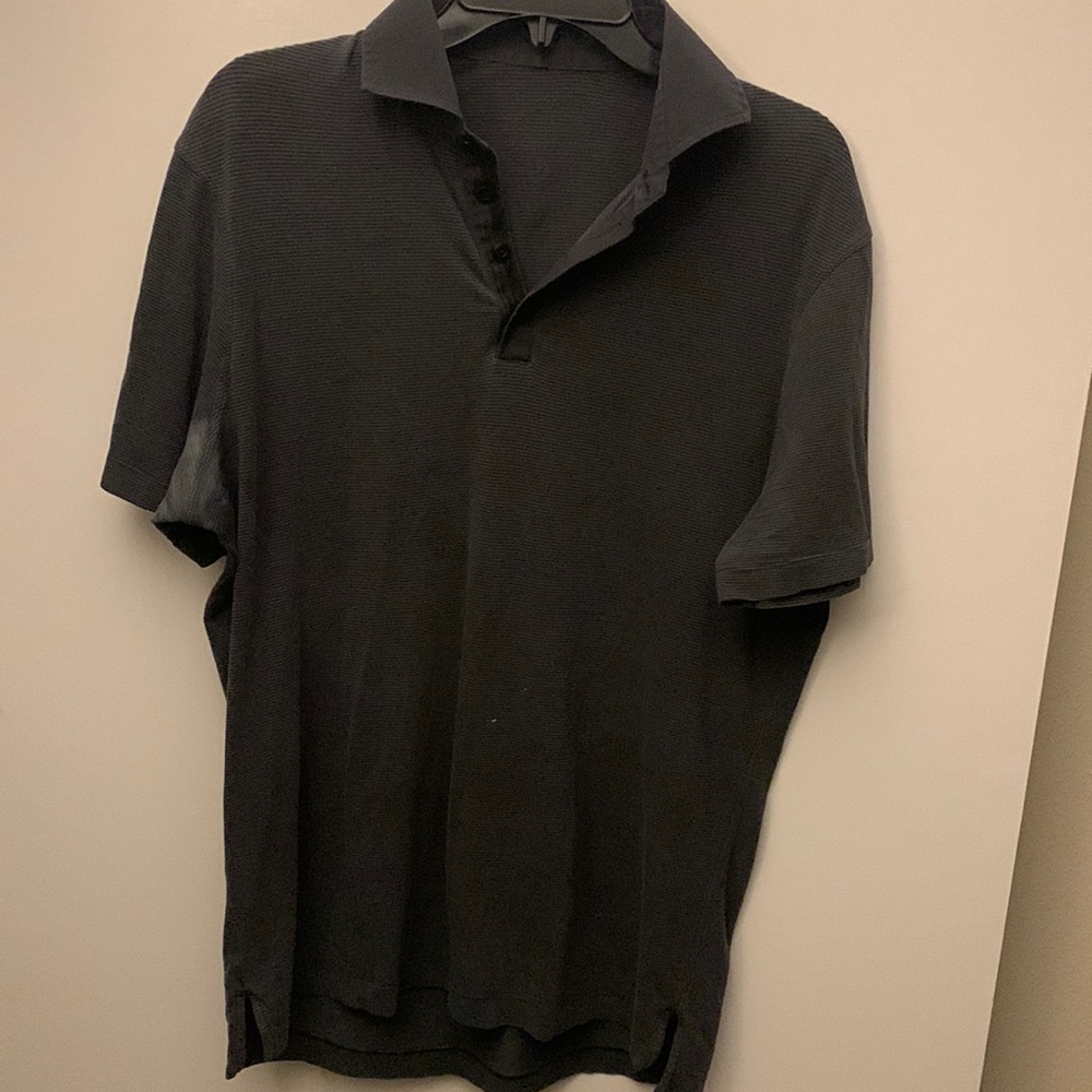 Men’s lululemon polo black and grey stripe